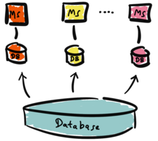 Microservices with multiple databases